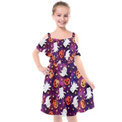 Fun Halloween Ghosts, Adoxali, Fun, Halloween Kids  Cut Out Shoulders Chiffon Dress by kyorashop23