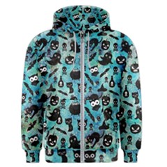 Ghosts Owls Pumpkins Men s Zipper Hoodie