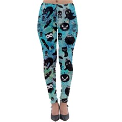 Ghosts Owls Pumpkins Lightweight Velour Leggings by kyorashop23