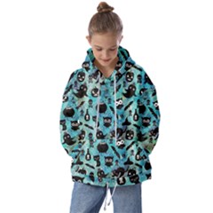 Ghosts Owls Pumpkins Kids  Oversized Hoodie