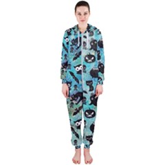 Ghosts Owls Pumpkins Hooded Jumpsuit (ladies)