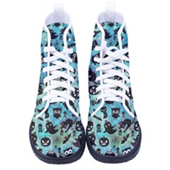 Ghosts Owls Pumpkins Kid s High-top Canvas Sneakers by kyorashop23