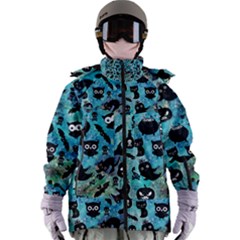 Ghosts Owls Pumpkins Women s Zip Ski And Snowboard Waterproof Breathable Jacket by kyorashop23