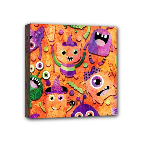 Halloween Monsters Mini Canvas 4  X 4  (stretched) by kyorashop23