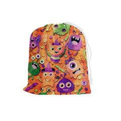 Halloween Monsters Drawstring Pouch (large) by kyorashop23