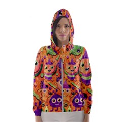 Halloween Monsters Women s Hooded Windbreaker