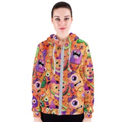 Halloween Monsters Women s Zipper Hoodie