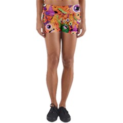 Halloween Monsters Yoga Shorts