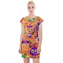 Halloween Monsters Cap Sleeve Bodycon Dress by kyorashop23