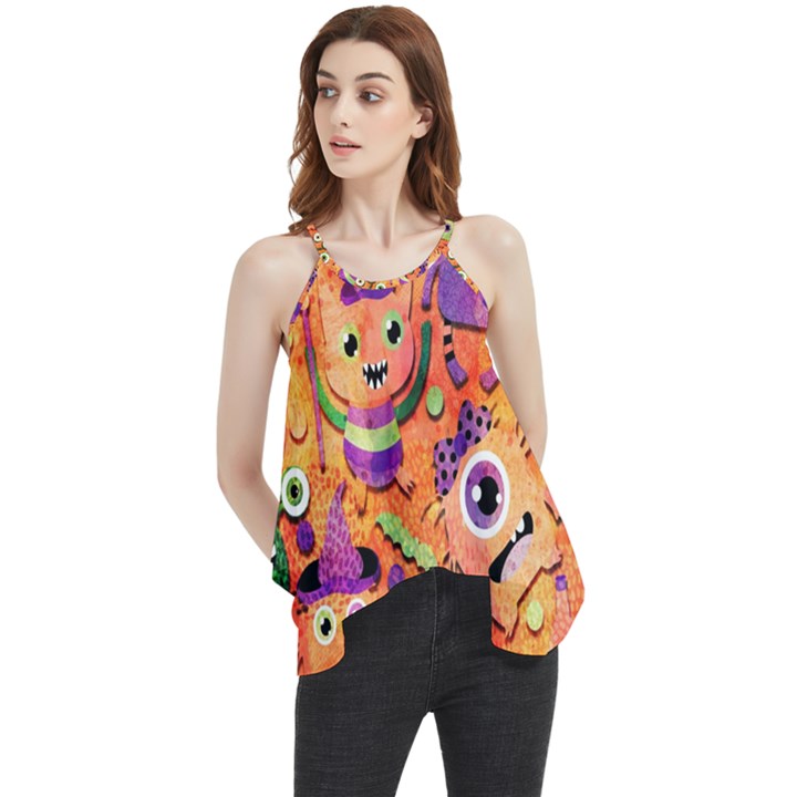 Halloween Monsters Flowy Camisole Tank Top