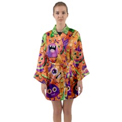 Halloween Monsters Long Sleeve Satin Kimono by kyorashop23