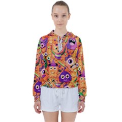 Halloween Monsters Women s Tie Up Sweat