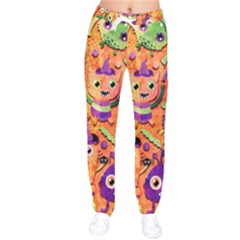 Halloween Monsters Women Velvet Drawstring Pants