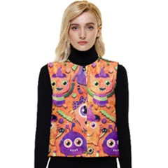 Halloween Monsters Women s Button Up Puffer Vest