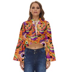 Halloween Monsters Boho Long Bell Sleeve Top