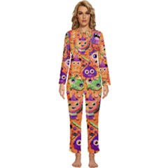 Halloween Monsters Womens  Long Sleeve Lightweight Pajamas Set by kyorashop23