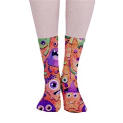 Halloween Monsters Smooth Crew Length Tube Socks