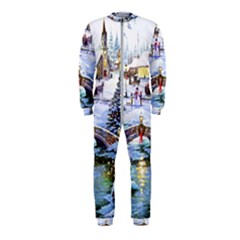 Icy Lights, Art, Christmas, Houses Onepiece Jumpsuit (kids)