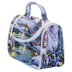 Icy Lights, Art, Christmas, Houses Satchel Handbag by kyorashop23