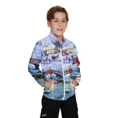 Icy Lights, Art, Christmas, Houses Kids  Windbreaker