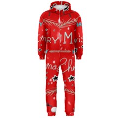 Merry, Happy Christmas, Christmas Gnome Hooded Jumpsuit (men)