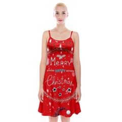 Merry, Happy Christmas, Christmas Gnome Spaghetti Strap Velvet Dress