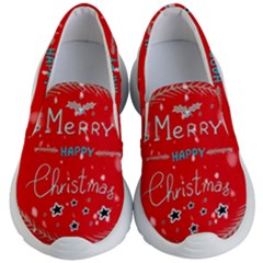 Merry, Happy Christmas, Christmas Gnome Kids Lightweight Slip Ons by kyorashop23