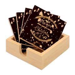 Merry, Happy Christmas, Christmas Gnome Bamboo Coaster Set by kyorashop23