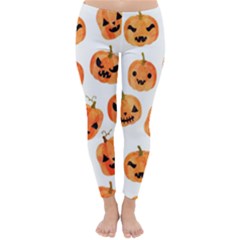 Orange Carved Pumpkins, Adoxali, Halloween Classic Winter Leggings