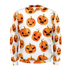 Orange Carved Pumpkins, Adoxali, Halloween Men s Sweatshirt