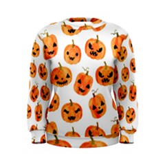 Orange Carved Pumpkins, Adoxali, Halloween Women s Sweatshirt