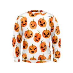 Orange Carved Pumpkins, Adoxali, Halloween Kids  Sweatshirt