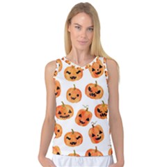 Orange Carved Pumpkins, Adoxali, Halloween Women s Basketball Tank Top by kyorashop23