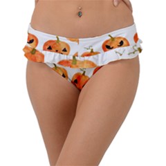 Orange Carved Pumpkins, Adoxali, Halloween Frill Bikini Bottoms by kyorashop23