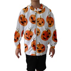 Orange Carved Pumpkins, Adoxali, Halloween Kids  Hooded Windbreaker