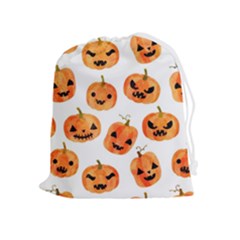 Orange Carved Pumpkins, Adoxali, Halloween Drawstring Pouch (xl) by kyorashop23