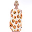 Orange Carved Pumpkins, Adoxali, Halloween Velvet Long Sleeve Shoulder Cutout Dress View2