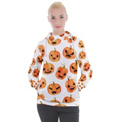 Orange Carved Pumpkins, Adoxali, Halloween Women s Hooded Pullover