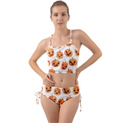 Orange Carved Pumpkins, Adoxali, Halloween Mini Tank Bikini Set by kyorashop23