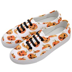 Orange Carved Pumpkins, Adoxali, Halloween Women s Classic Low Top Sneakers by kyorashop23