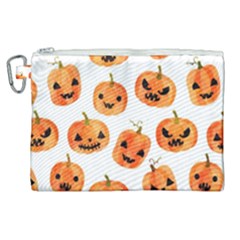 Orange Carved Pumpkins, Adoxali, Halloween Canvas Cosmetic Bag (xl) by kyorashop23