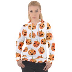 Orange Carved Pumpkins, Adoxali, Halloween Women s Overhead Hoodie