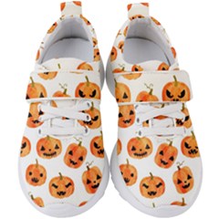 Orange Carved Pumpkins, Adoxali, Halloween Kids  Velcro Strap Shoes by kyorashop23