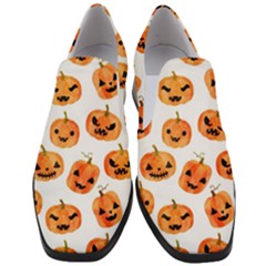 Orange Carved Pumpkins, Adoxali, Halloween Women Slip On Heel Loafers by kyorashop23