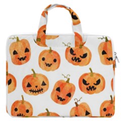 Orange Carved Pumpkins, Adoxali, Halloween Macbook Pro 13  Double Pocket Laptop Bag by kyorashop23