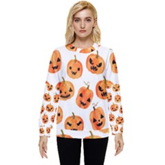 Orange Carved Pumpkins, Adoxali, Halloween Hidden Pocket Sweatshirt