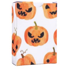 Orange Carved Pumpkins, Adoxali, Halloween Playing Cards Single Design (rectangle) With Custom Box by kyorashop23