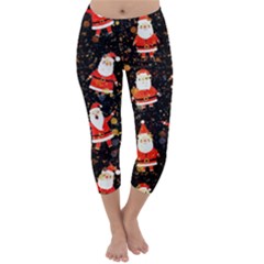 Santa Claus & Glitter, Adoxali, Christmas, Claus, December Capri Winter Leggings 