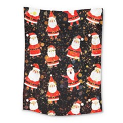 Santa Claus & Glitter, Adoxali, Christmas, Claus, December Medium Tapestry