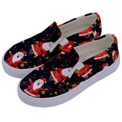 Santa Claus & Glitter, Adoxali, Christmas, Claus, December Kids  Canvas Slip Ons by kyorashop23